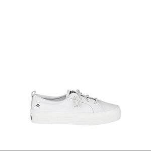 Sperry Women's Crest Vibe Platform Leather Sneakers - White Size 8